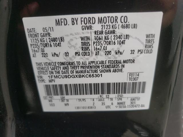 Photo 9 VIN: 1FMCU9DGXBKC65301 - FORD ESCAPE XLT 