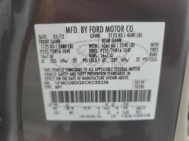 Photo 12 VIN: 1FMCU9DGXCKC55336 - FORD ESCAPE 