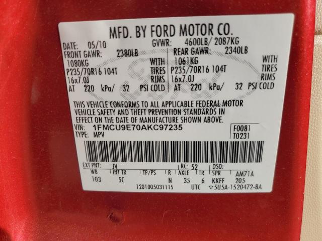 Photo 11 VIN: 1FMCU9E70AKC97235 - FORD ESCAPE 