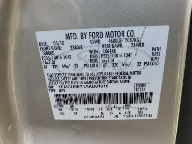 Photo 9 VIN: 1FMCU9E71AKD01616 - FORD ESCAPE LIM 