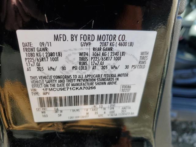 Photo 12 VIN: 1FMCU9E71CKA70266 - FORD ESCAPE 