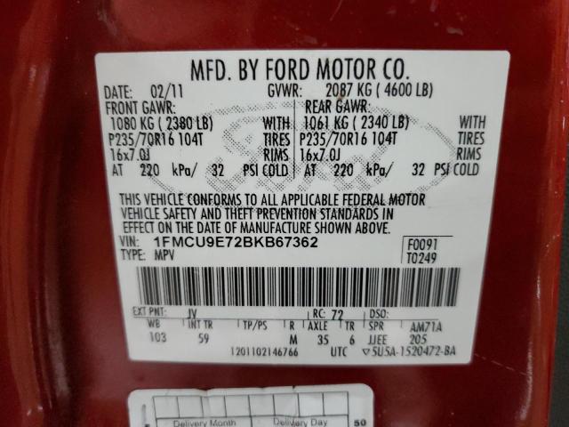 Photo 12 VIN: 1FMCU9E72BKB67362 - FORD ESCAPE 