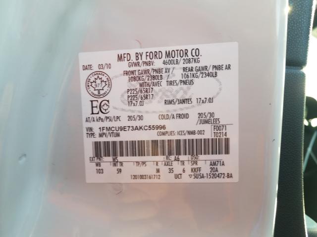 Photo 9 VIN: 1FMCU9E73AKC55996 - FORD ESCAPE LIM 