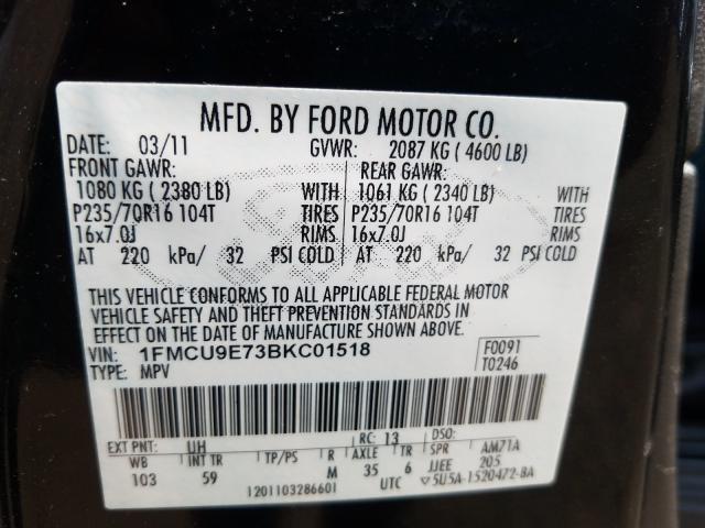 Photo 9 VIN: 1FMCU9E73BKC01518 - FORD ESCAPE LIM 