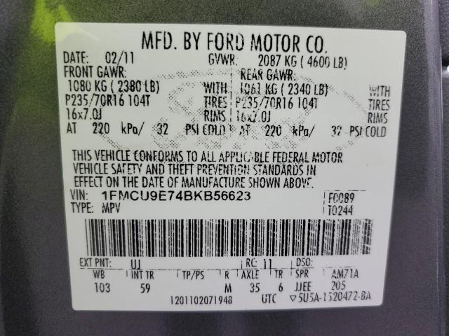 Photo 11 VIN: 1FMCU9E74BKB56623 - FORD ESCAPE 