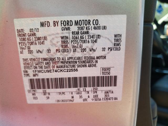 Photo 9 VIN: 1FMCU9E74CKC22556 - FORD ESCAPE LIM 