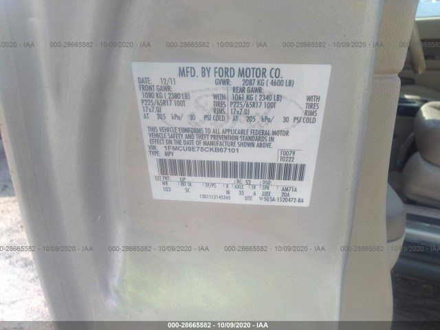 Photo 8 VIN: 1FMCU9E75CKB67101 - FORD ESCAPE 