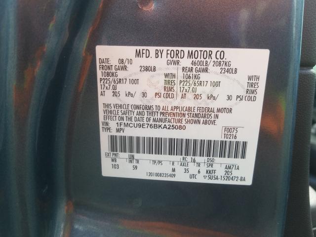 Photo 9 VIN: 1FMCU9E76BKA25080 - FORD ESCAPE LIM 