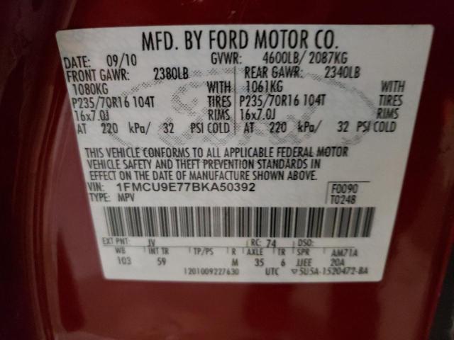 Photo 12 VIN: 1FMCU9E77BKA50392 - FORD ESCAPE LIM 