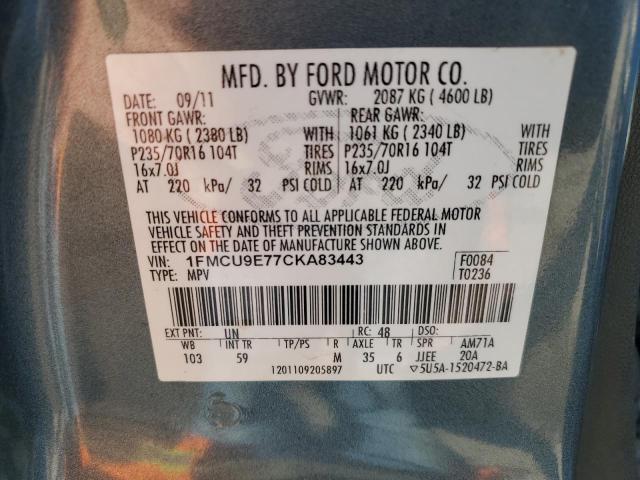 Photo 13 VIN: 1FMCU9E77CKA83443 - FORD ESCAPE 