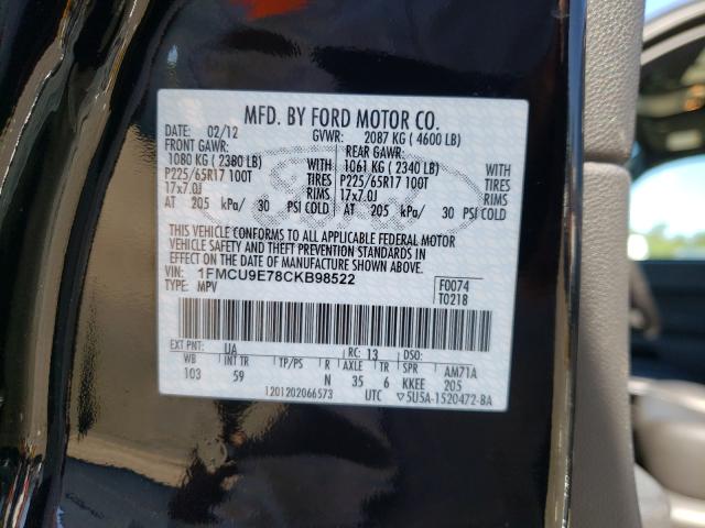 Photo 9 VIN: 1FMCU9E78CKB98522 - FORD ESCAPE LIM 