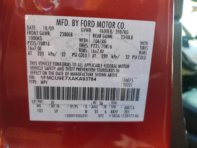 Photo 12 VIN: 1FMCU9E7XAKA93784 - FORD ESCAPE LIM 