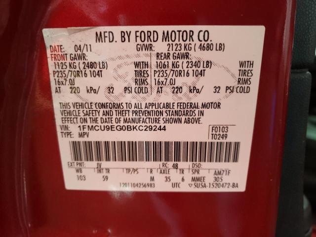 Photo 9 VIN: 1FMCU9EG0BKC29244 - FORD ESCAPE LIM 