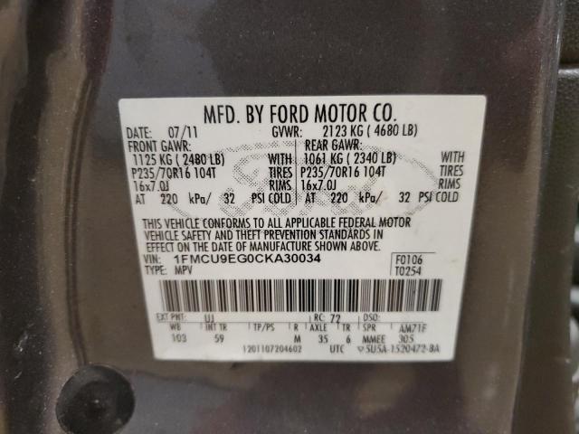 Photo 11 VIN: 1FMCU9EG0CKA30034 - FORD ESCAPE 