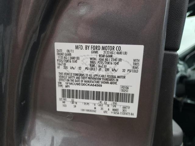 Photo 12 VIN: 1FMCU9EG0CKA64569 - FORD ESCAPE 