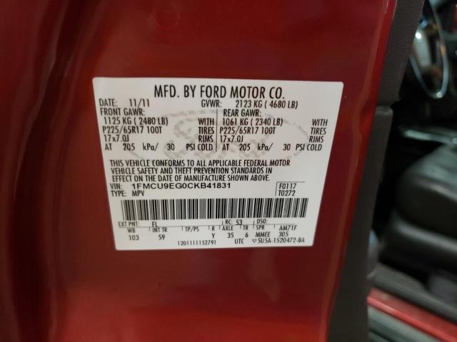 Photo 12 VIN: 1FMCU9EG0CKB41831 - FORD ESCAPE 