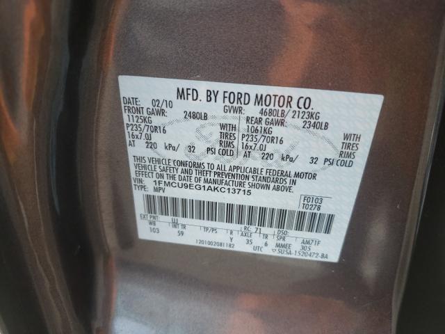 Photo 9 VIN: 1FMCU9EG1AKC13715 - FORD ESCAPE LIM 