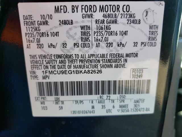 Photo 9 VIN: 1FMCU9EG1BKA82626 - FORD ESCAPE LIM 