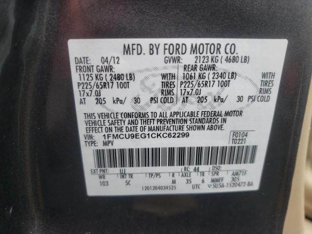 Photo 12 VIN: 1FMCU9EG1CKC62299 - FORD ESCAPE 