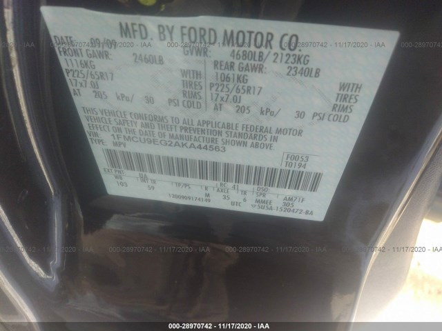 Photo 8 VIN: 1FMCU9EG2AKA44563 - FORD ESCAPE 