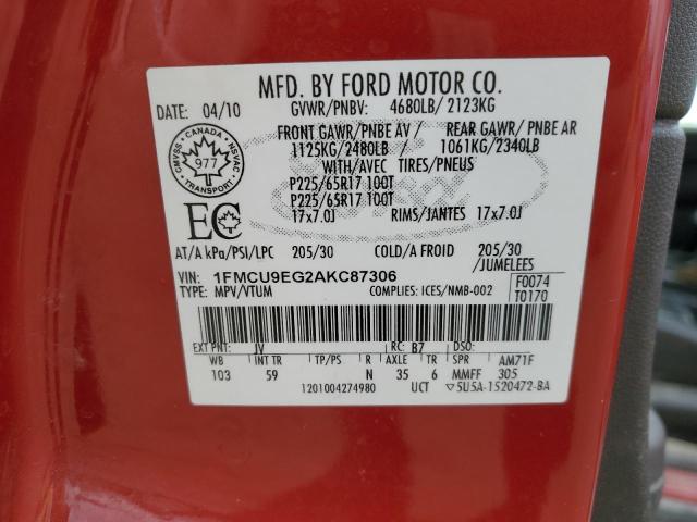 Photo 12 VIN: 1FMCU9EG2AKC87306 - FORD ESCAPE LIM 