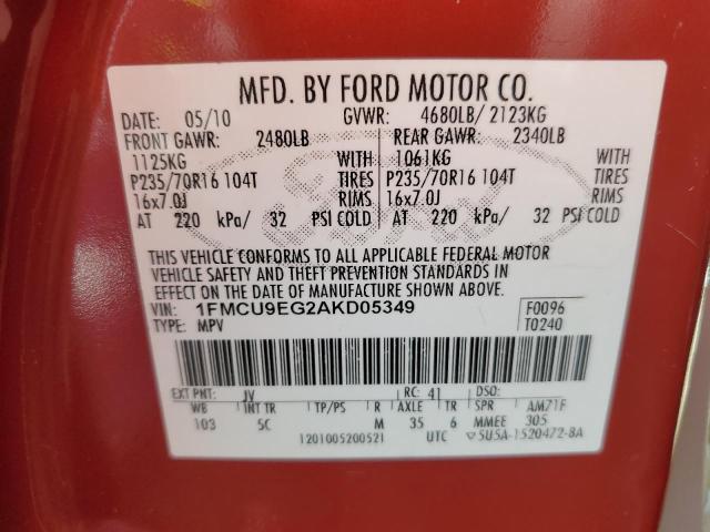 Photo 9 VIN: 1FMCU9EG2AKD05349 - FORD ESCAPE LIM 