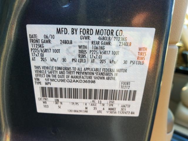 Photo 9 VIN: 1FMCU9EG2AKD36598 - FORD ESCAPE LIM 