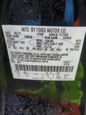 Photo 11 VIN: 1FMCU9EG2BKA11872 - FORD ESCAPE 