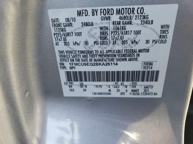 Photo 9 VIN: 1FMCU9EG2BKA26114 - FORD ESCAPE LIM 