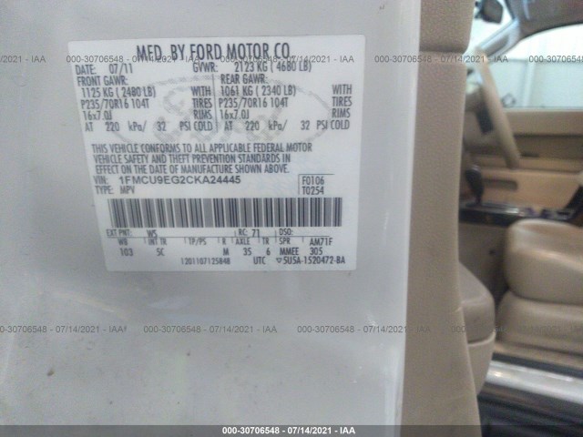 Photo 8 VIN: 1FMCU9EG2CKA24445 - FORD ESCAPE 