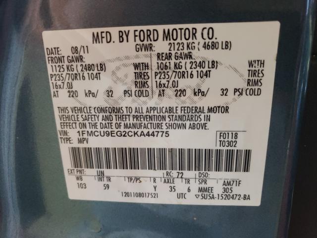 Photo 9 VIN: 1FMCU9EG2CKA44775 - FORD ESCAPE LIM 