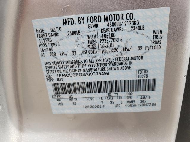 Photo 9 VIN: 1FMCU9EG3AKC05499 - FORD ESCAPE LIM 