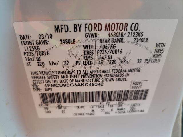 Photo 9 VIN: 1FMCU9EG3AKC49342 - FORD ESCAPE LIM 