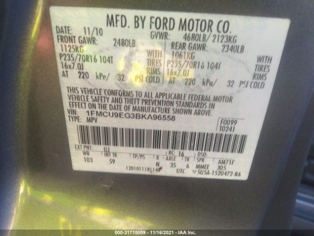 Photo 8 VIN: 1FMCU9EG3BKA96558 - FORD ESCAPE 