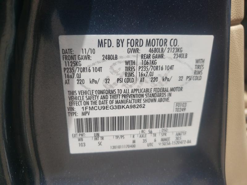 Photo 9 VIN: 1FMCU9EG3BKA98262 - FORD ESCAPE LIM 