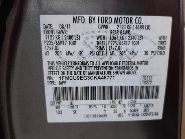 Photo 12 VIN: 1FMCU9EG3CKA48771 - FORD ESCAPE LIM 