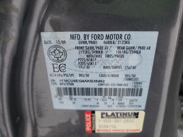 Photo 9 VIN: 1FMCU9EG4AKB38492 - FORD ESCAPE LIM 