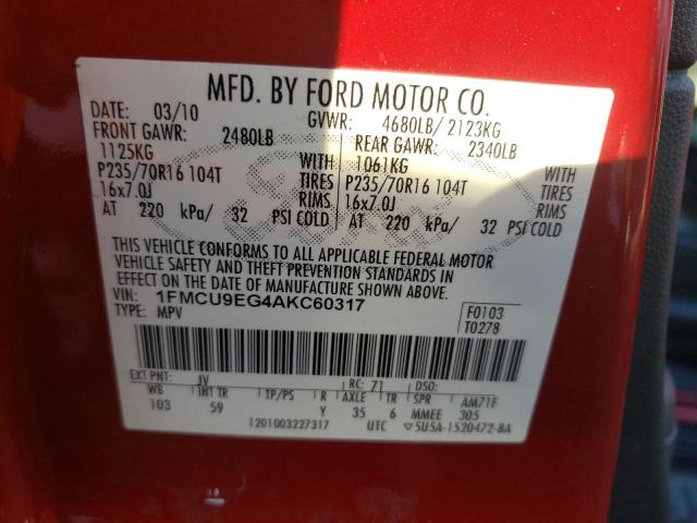 Photo 9 VIN: 1FMCU9EG4AKC60317 - FORD ESCAPE LIM 