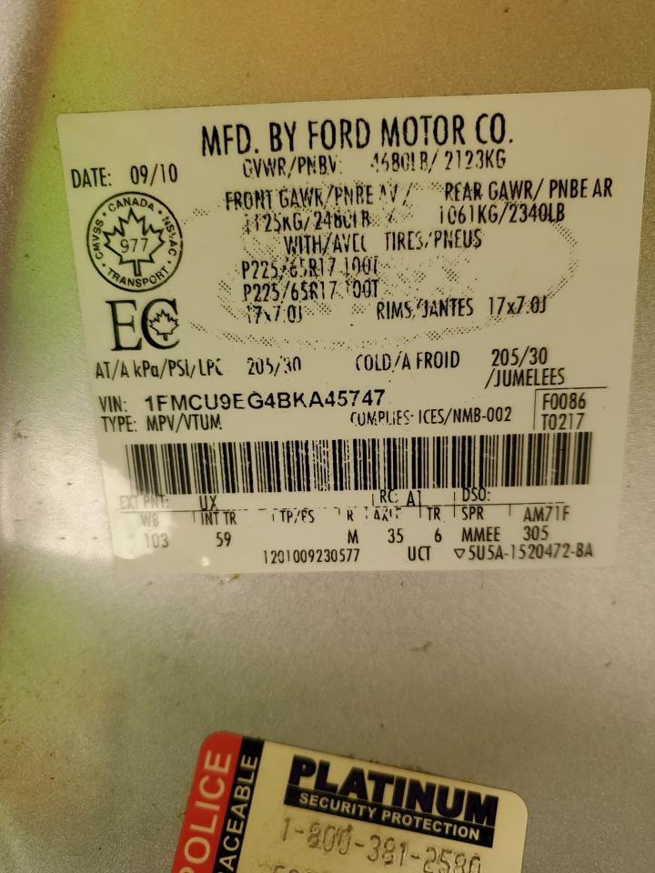 Photo 12 VIN: 1FMCU9EG4BKA45747 - FORD ESCAPE 