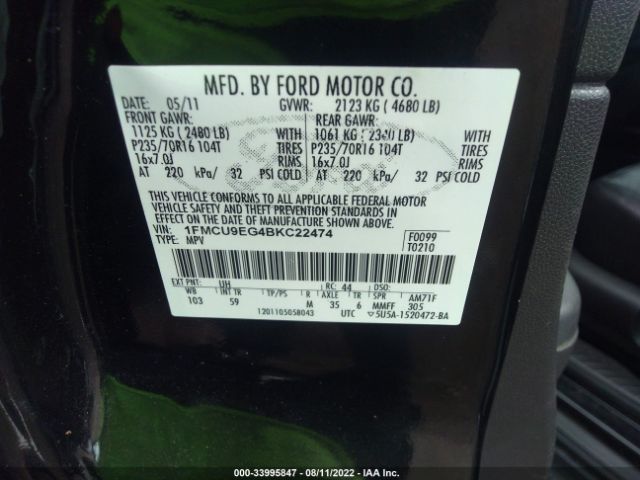 Photo 8 VIN: 1FMCU9EG4BKC22474 - FORD ESCAPE 