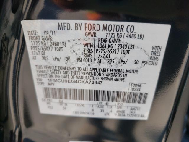 Photo 9 VIN: 1FMCU9EG4CKA72447 - FORD ESCAPE LIM 