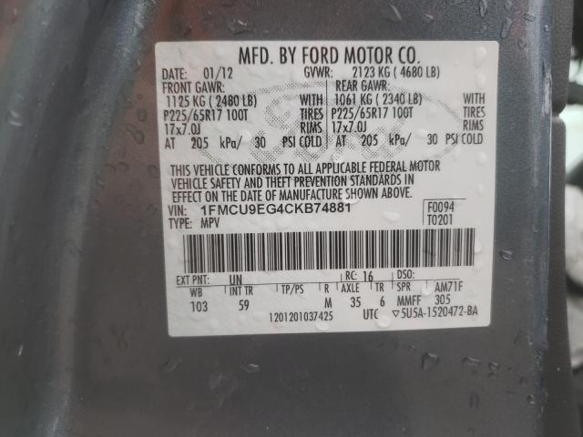 Photo 9 VIN: 1FMCU9EG4CKB74881 - FORD ESCAPE LIM 