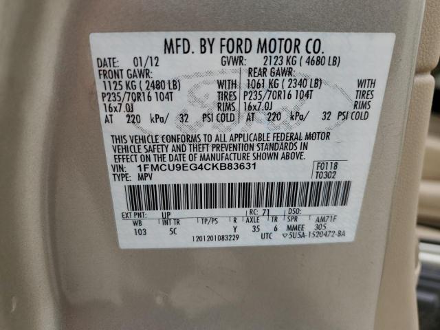 Photo 12 VIN: 1FMCU9EG4CKB83631 - FORD ESCAPE 