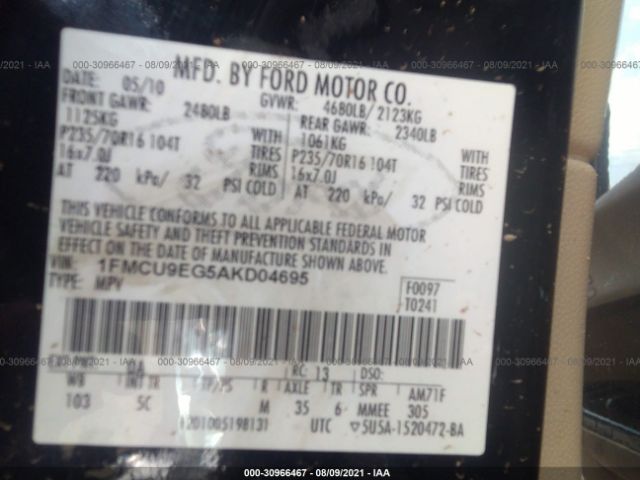 Photo 8 VIN: 1FMCU9EG5AKD04695 - FORD ESCAPE 