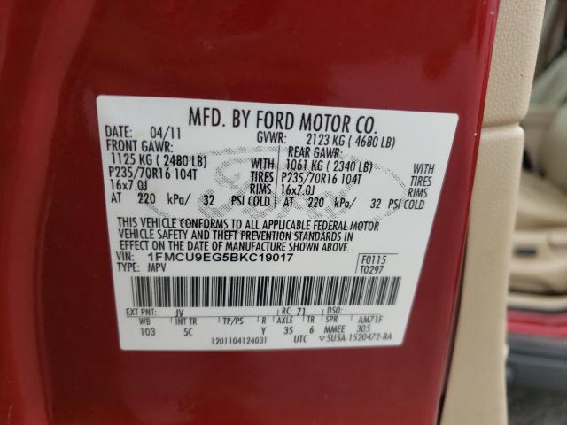 Photo 9 VIN: 1FMCU9EG5BKC19017 - FORD ESCAPE LIM 