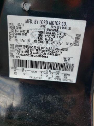 Photo 12 VIN: 1FMCU9EG5CKB99658 - FORD ESCAPE 