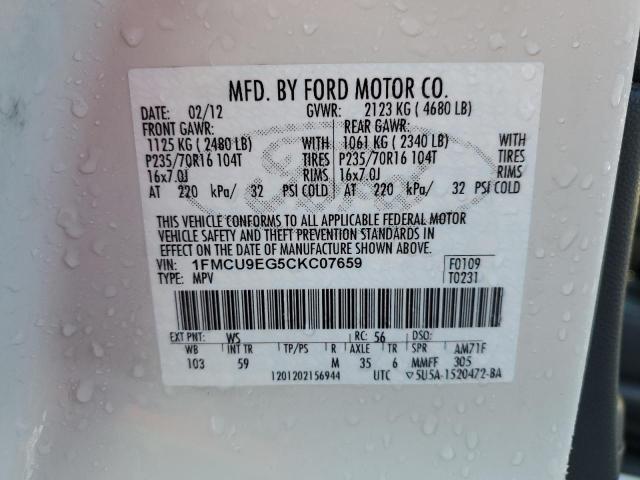 Photo 12 VIN: 1FMCU9EG5CKC07659 - FORD ESCAPE LIM 