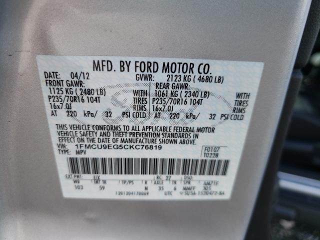 Photo 9 VIN: 1FMCU9EG5CKC76819 - FORD ESCAPE LIM 