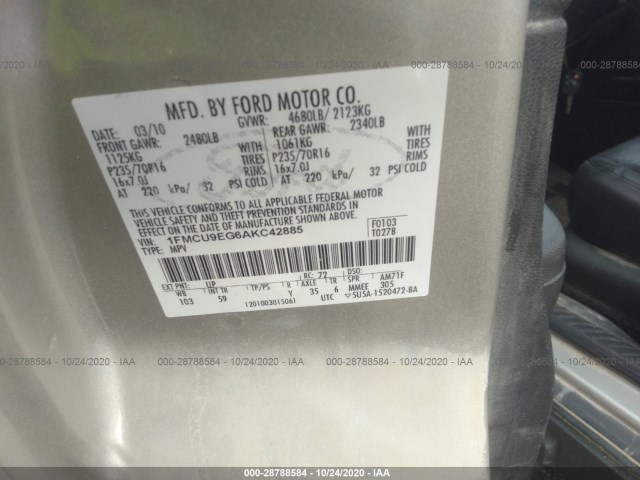 Photo 8 VIN: 1FMCU9EG6AKC42885 - FORD ESCAPE 