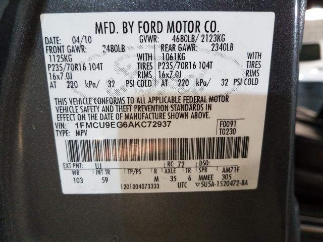 Photo 9 VIN: 1FMCU9EG6AKC72937 - FORD ESCAPE LIM 